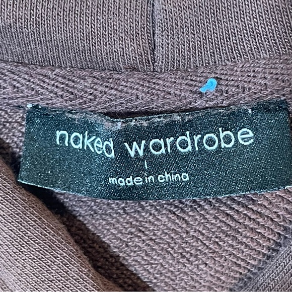 Naked Wardrobe Brown hoodie sweatshirt Size L - Picture 3 of 4